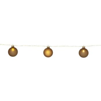 Batterie-LED-Kugellichterkette – Gold, Glas, 1,6 m, 22 warme Lichter, Timer