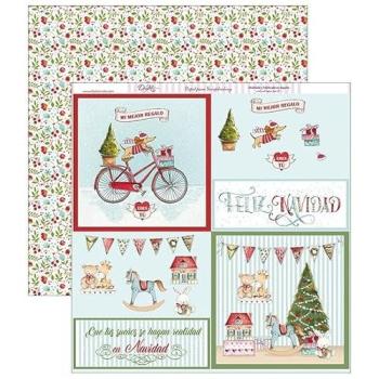 Diseño Scrabble Navideño 30.5x30.5 cm, Doble Cara