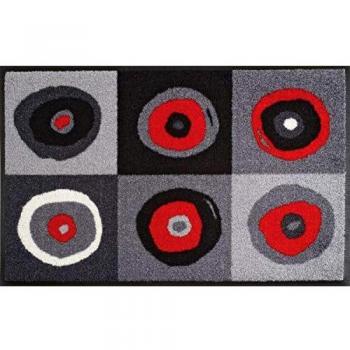 Tapis gris 50x75 motif rond pour salon et chambre