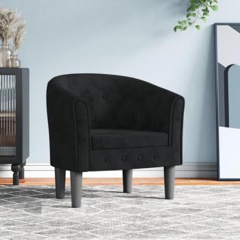 Sillón de terciopelo negro Día y Noche