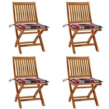 Adjustable Garden Folded Chairs with Pillow Inserts – 4-Pack (Single Use)