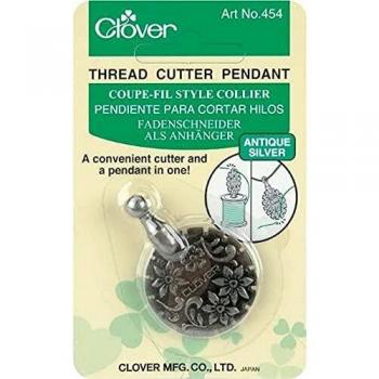 Clover Thread Cutter Necklace in Antique Silver