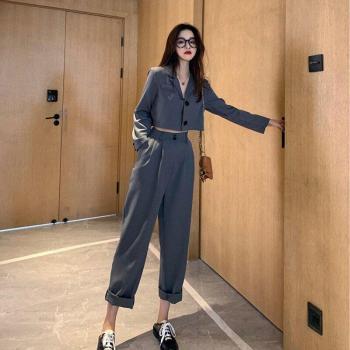 JuneLove Women's Casual Blazer and Trousers Set