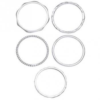 Elli 5er Set Stacking Ringe aus 925 Silber
