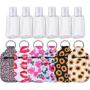 Ensemble Rechargeable 6× Gel Désinfectant Mains avec Couvercle, Parfum & Boîte de Rangement