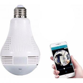 Bombilla Inteligente de Vigilancia Wi-Fi, Cámara CCTV Panorámica con Visión Nocturna