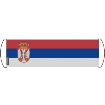 Durable Serbian Flag – 17 by 50 inches – Waterproof Fabric, Two-Sided Print