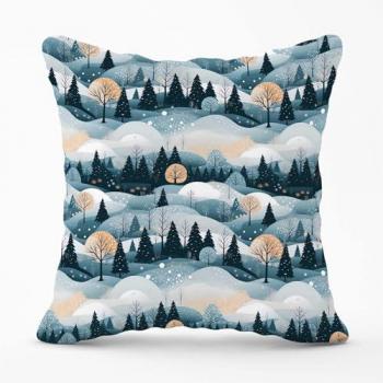 Cozy Christmas Snow Scene Cushion