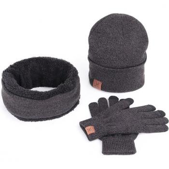 BADAMANA Unisex Knitted Beanie and Gloves Set for Cold Weather