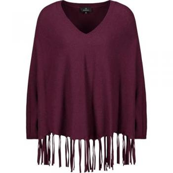 Monari Poncho Cape Dunkelrot – Damen, Größe 38, Artikel 808946
