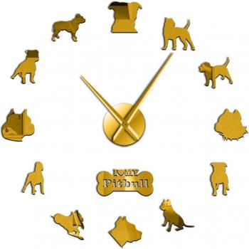 Pit Bull Self-Adhesive Mirror Wall Clock
