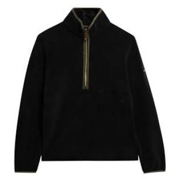 Women's Black Superdry Estate Half Zip Fleece Pullover