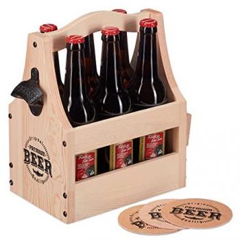 Porte-bouteille en bois avec décapsuleur, cadeau fête des pères