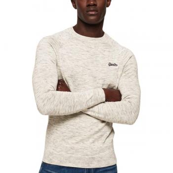 Superdry Herren Strickpullover Orange Label Rundhals Gr. S, Off White