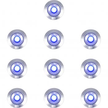 Silver round LED decking lights for outdoors (10-pack, IP67 waterproof)