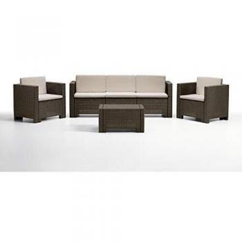 Salottino da giardino Colorado 5 posti in polipropilene di colore marrone, prodotto da Bica con riferimento 9018