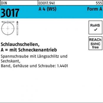 Reyher Schneckenantrieb Schlauchschelle 50–70 mm – 100‑Pack