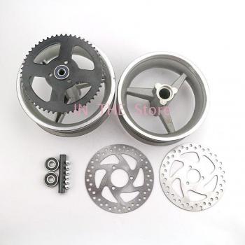 Universal 49cc Mini Dirt Bike/Scooter Wheel Hub Kit (Front: 90/65-6.5, Rear: 110/50-6.5) with Included Sprocket and Brake Disc