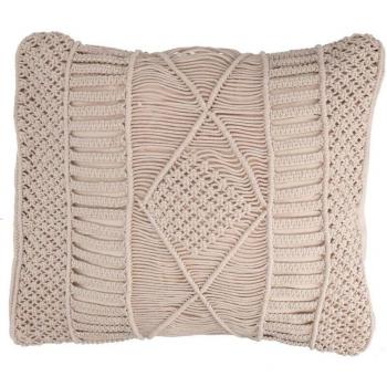 Copertura Cuscino Macramè 45x45 cm in Bianco