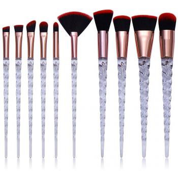 10 Piece Glitter Makeup Brush Set