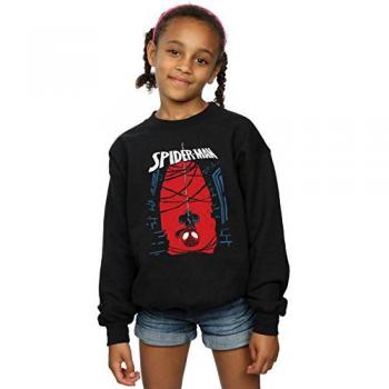 Spider-Man Hanging Sketch Hoodie for Girls 12-13 Years Black