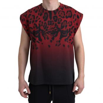 Red Leopard Sleeveless T-shirt