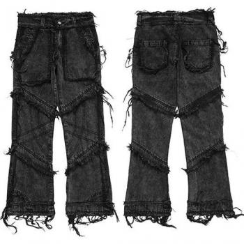 Streetwear Ripped Cotton Joggers