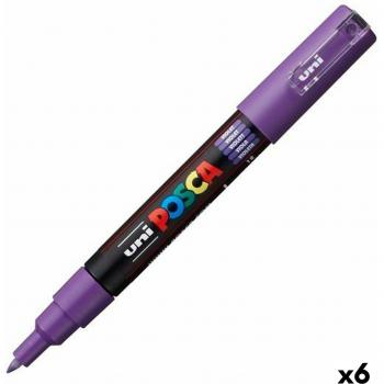 Rotulador Posca 0,7 mm Violeta “Uni” – Paquete de 6 unidades
