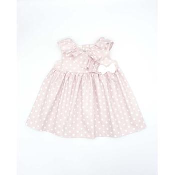 Vestido de lunares blancos y rosa con volante Fina Ejerique