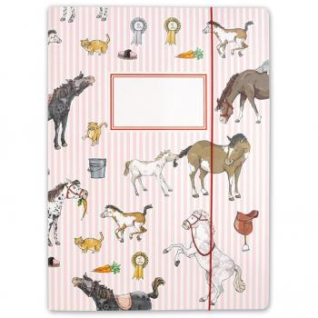 Bunte Pony-Sammelmappe A4