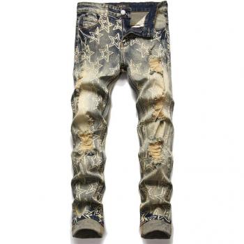 Jeans azules con estampado de estrellas