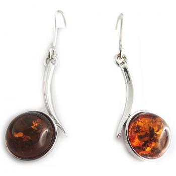 Lueur Émeraude – Boucle Argent Ambre Rhodié