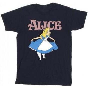 T-shirt Nera Disney Alice nel Paese delle Meraviglie Fiocco 12-13 anni