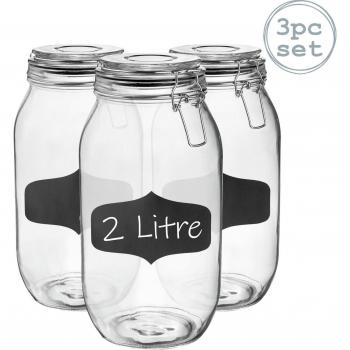 Clear Glass Storage Jars with Labels