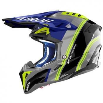 Casque de Cross Airoh Aviator 3 Hima Bleu Brillant