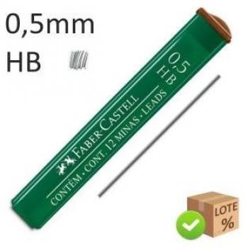 Minas Faber-Castell 0,5 mm HB en caja de 12
