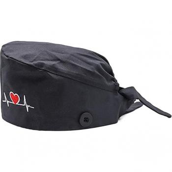 Dustproof Nurse Scrub Cap with Buttons