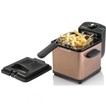 Bestron Fritteuse AF100CO, kleine Fritteuse, Kaltzonentechnologie, Temperaturkontrolle bis 190°C