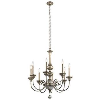 Gold E14 60W 8-Bulb Hanging Pendant