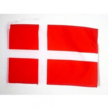 Danish Flag with Cords 18'' x 12''