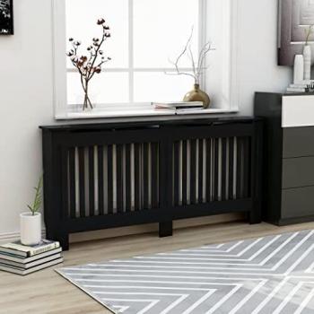 VidaXL Radiator Cover Black 172x19x81 cm MDF