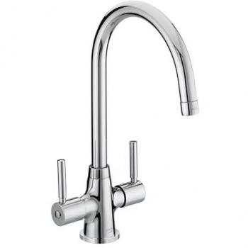 Bristan Monza EasyFit Chrome Dual Handle Kitchen Sink Mixer Tap with Swivel Spout