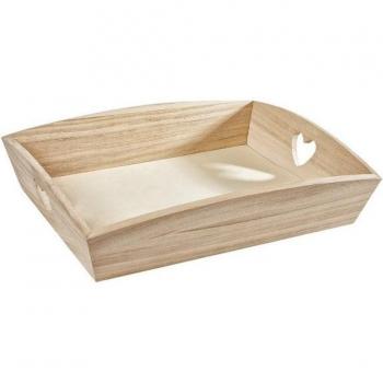 Herz Tablett aus naturbelassenem Holz