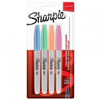 Sharpie Permanent-Marker FINE, Pastell, 4er Blister