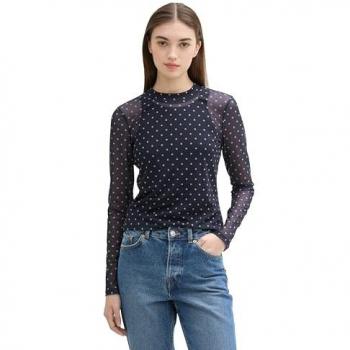 TOM TAILOR Langarmshirt Mesh T-Shirt mit Print