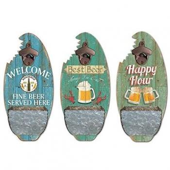 Apribottiglie Dkd Home Decor in Metallo e Legno MDF