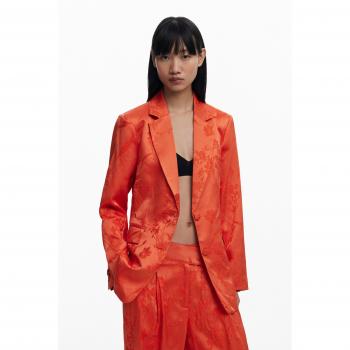 Blazer Elegante Bordado em Laranja – L