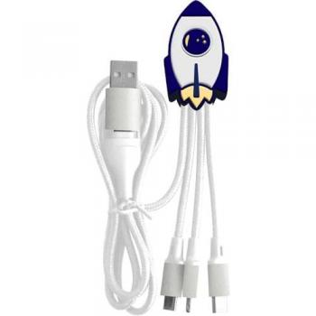 Cavo Yello Koko 3 In 1 Andy USB-C/Micro-USB/Lightning a USB-A 3A Bianco/Blu