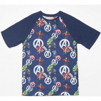 T-shirt Marvel Blu Navy Bambino Taglia 10