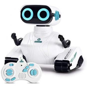 ALLCELE Kinderspielzeug: Roboter per Fernsteuerung, weiße LED-Gesichtsfunktionen